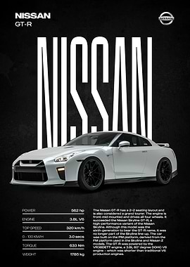Nissan GT-R White Sports Car