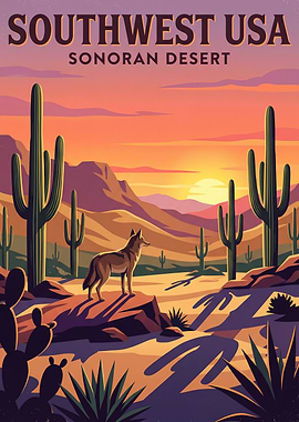 Southwest USA Sonoran Desert Coyote