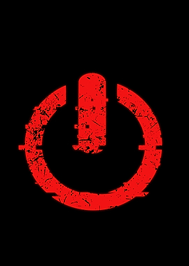 Red Power Button Glitch Icon