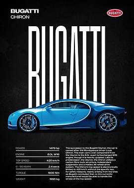 Bugatti Chiron Poster