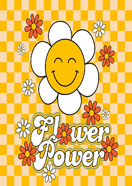 Retro Flower Power Smiley Face