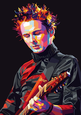 Matt Bellamy of Muse in Pop Art Style