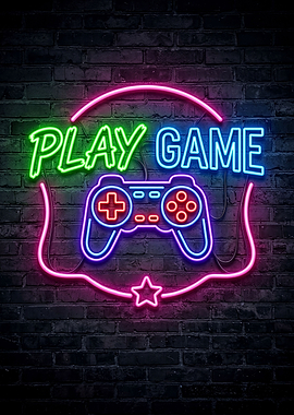 Neon Play Game Sign