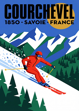 Courchevel Ski Poster