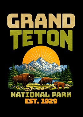 Grand Teton National Park Vintage Poster