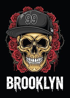 Brooklyn Skull with Roses