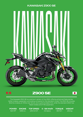 Kawasaki Z900 SE Motorcycle Poster