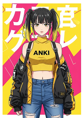 Anime Girl in Yellow Top and Jacket