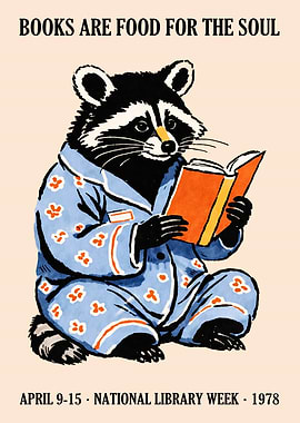 Cozy Raccoon Poster Print