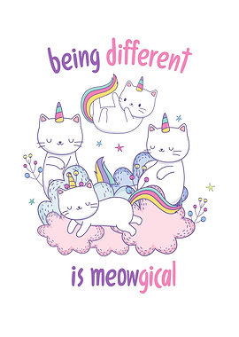 Cute Unicorn Cats with Inspirational Text