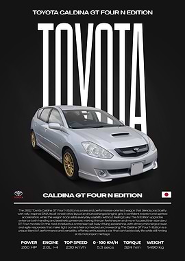Toyota Caldina GT Four N Edition Car Poster