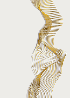 Golden Wavy Lines Abstract Background