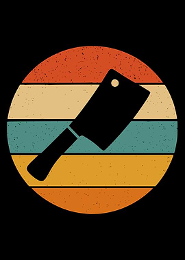 Retro Butcher Knife Sunset