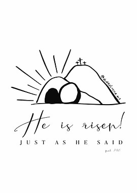 He is Risen Easter Illustration