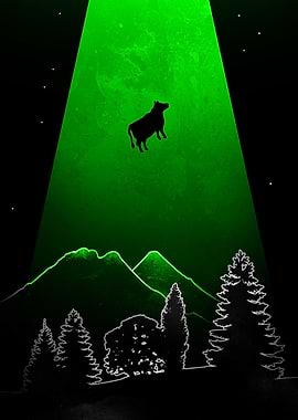 Cow Abducted by UFO Beam
