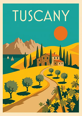 Tuscany Travel Poster