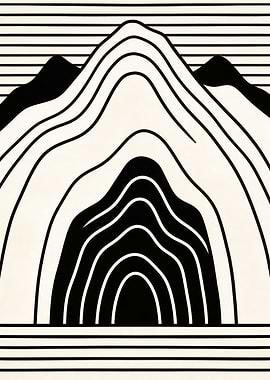 Abstract Mountain Landscape with Contour Lines