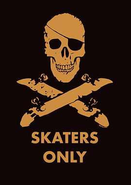 Skater Skull and Crossbones