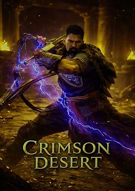 Crimson Desert Warrior with Lightning Bow