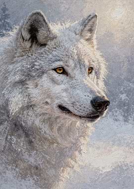 Majestic Wolf in Winter Moonlight