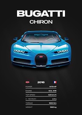 Bugatti Chiron Car Poster