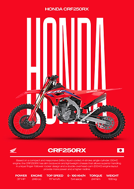 Honda CRF250RX Motorcycle Poster