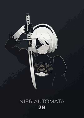 Nier Automata 2B Minimalist Art