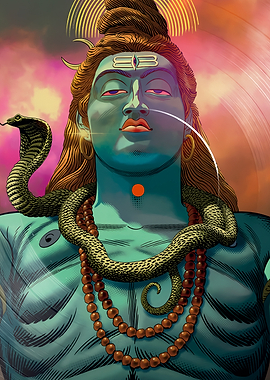 Lord Shiva with Cobra and Beads