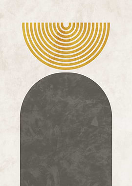 Abstract Geometric Arch and Sun Rays