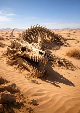 Dragon Skeleton in Desert