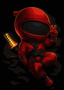 Ninja with Glowing Sword