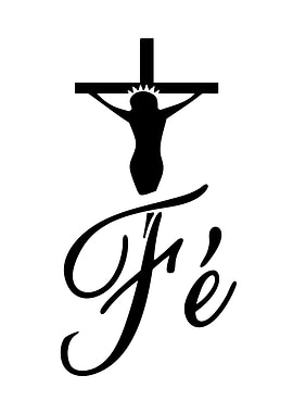 Jesus on the Cross with Faith Text