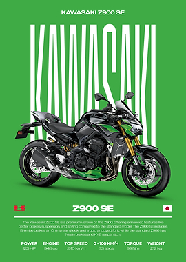Kawasaki Z900 SE Motorcycle Poster