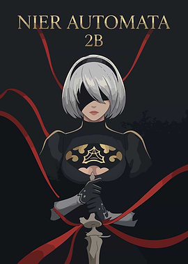 Nier Automata 2B Anime Poster