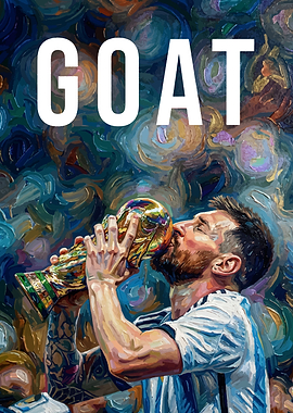 Lionel Messi kissing the World Cup trophy