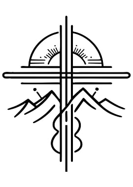 Musical Mountain Landscape Logo