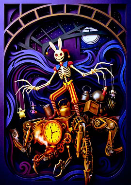Skeleton Jester Controlling Puppets