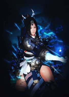 Black Desert Art Glowing Sword