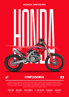 Honda CRF250RX Motorcycle Poster