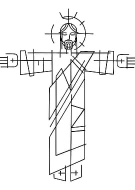 Minimalist Jesus Christ Line Art