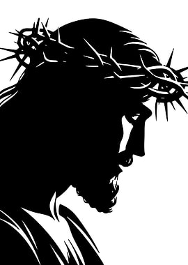 Jesus Christ Crown of Thorns Silhouette