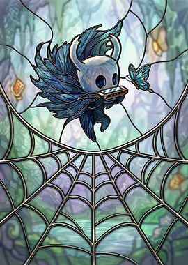 The Knight playing harmonica with a butterfly