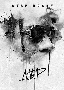 A$AP Rocky Watercolor Portrait