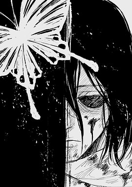 Distressed Person with Butterfly