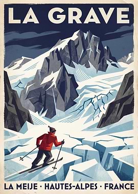 La Grave Ski Poster