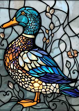 Stained Glass Mallard Duck
