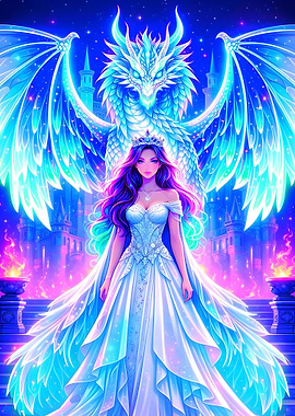 Fantasy Princess and Dragon