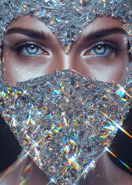 Woman in Diamond Mask and Headdress