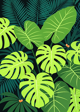 Lush Tropical Jungle Leaves