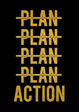 Plan vs Action Gold Text